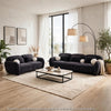 Riti 2pc Sofa and Loveseat Set w 10 Pillows | Foam Fill Dark Gray Chenille