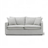 Rutu 2pc Sofa and Loveseat Set w 4 Pillows | Track Arms | Light Gray Linen