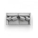 Rutu 2pc Sofa and Loveseat Set w 4 Pillows | Track Arms | Light Gray Linen