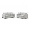 Rutu 2pc Sofa and Loveseat Set w 4 Pillows | Track Arms | Light Gray Linen