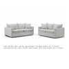 Rutu 2pc Sofa and Loveseat Set w 4 Pillows | Track Arms | Light Gray Linen