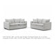 Rutu 2pc Sofa and Loveseat Set w 4 Pillows | Track Arms | Light Gray Linen