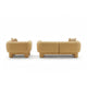 Hira 2pc Sofa and Oversized Chair Set | 5 Pillows | Round Arms | Yellow Fabric