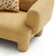 Hira 2pc Sofa and Oversized Chair Set | 5 Pillows | Round Arms | Yellow Fabric