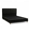 Tavo Full Bed | 2 Panel Foam Headboard | Metallic Black Boucle Upholstery