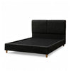 Tavo Full Bed | 2 Panel Foam Headboard | Metallic Black Boucle Upholstery