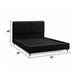 Tavo Queen Bed | 2 Panel Foam Headboard | Metallic Black Boucle Upholstery