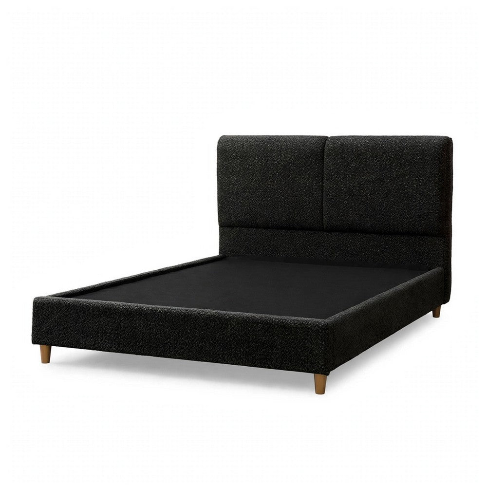 Tavo Queen Bed | 2 Panel Foam Headboard | Metallic Gray Boucle Upholstery