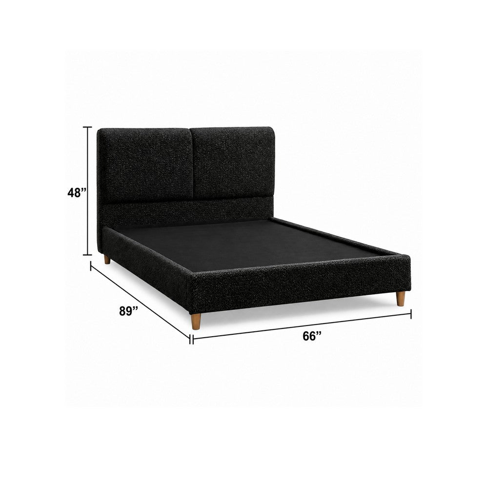 Tavo Queen Bed | 2 Panel Foam Headboard | Metallic Gray Boucle Upholstery