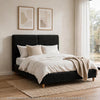 Tavo Queen Bed | 2 Panel Foam Headboard | Metallic Gray Boucle Upholstery