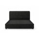 Woi Full Bed | Foam Headboard | Metallic Black Boucle-Chenille Upholstery