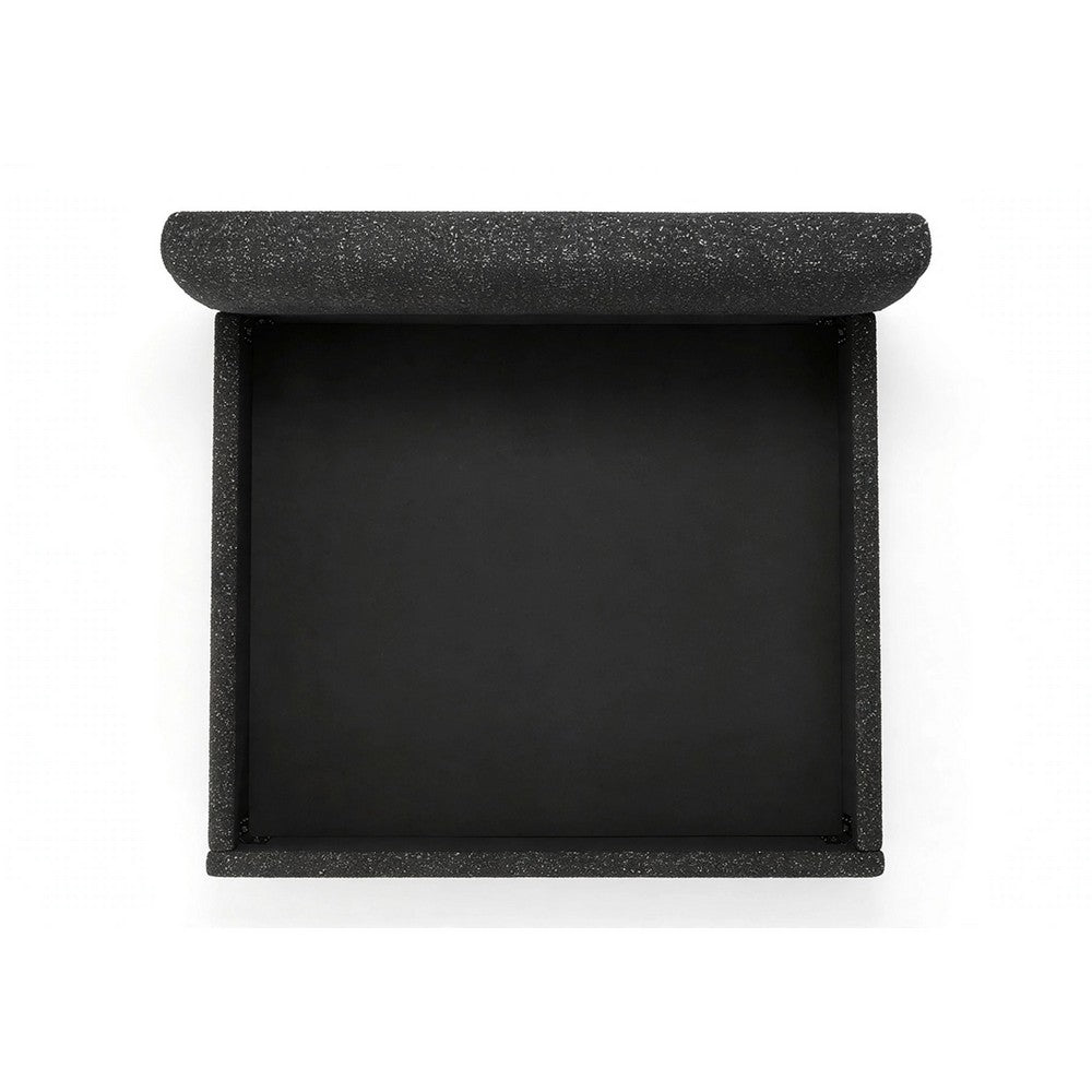 Woi Full Bed | Foam Headboard | Metallic Black Boucle-Chenille Upholstery