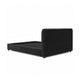 Woi Full Bed | Foam Headboard | Metallic Black Boucle-Chenille Upholstery