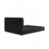 Woi Full Bed | Foam Headboard | Metallic Black Boucle-Chenille Upholstery