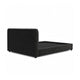 Woi Full Bed | Foam Headboard | Metallic Black Boucle-Chenille Upholstery