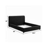 Woi Full Bed | Foam Headboard | Metallic Black Boucle-Chenille Upholstery