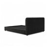 Woi Queen Bed | Foam Headboard | Metallic Black Boucle-Chenille Upholstery