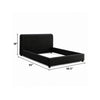 Woi Queen Bed | Foam Headboard | Metallic Black Boucle-Chenille Upholstery