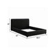 Woi Queen Bed | Foam Headboard | Metallic Black Boucle-Chenille Upholstery