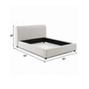 Woi King Bed | Foam Headboard | Metallic White Boucle-Chenille Upholstery