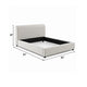 Woi King Bed | Foam Headboard | Metallic White Boucle-Chenille Upholstery