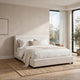 Woi Full Bed | Foam Headboard | Metallic White Boucle-Chenille Upholstery