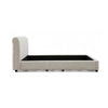 Woi Queen Bed | Foam Headboard | Metallic White Boucle-Chenille Upholstery