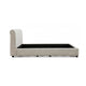 Woi Queen Bed | Foam Headboard | Metallic White Boucle-Chenille Upholstery