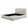 Woi Queen Bed | Foam Headboard | Metallic White Boucle-Chenille Upholstery