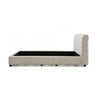 Woi Queen Bed | Foam Headboard | Metallic White Boucle-Chenille Upholstery