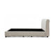 Woi Queen Bed | Foam Headboard | Metallic White Boucle-Chenille Upholstery