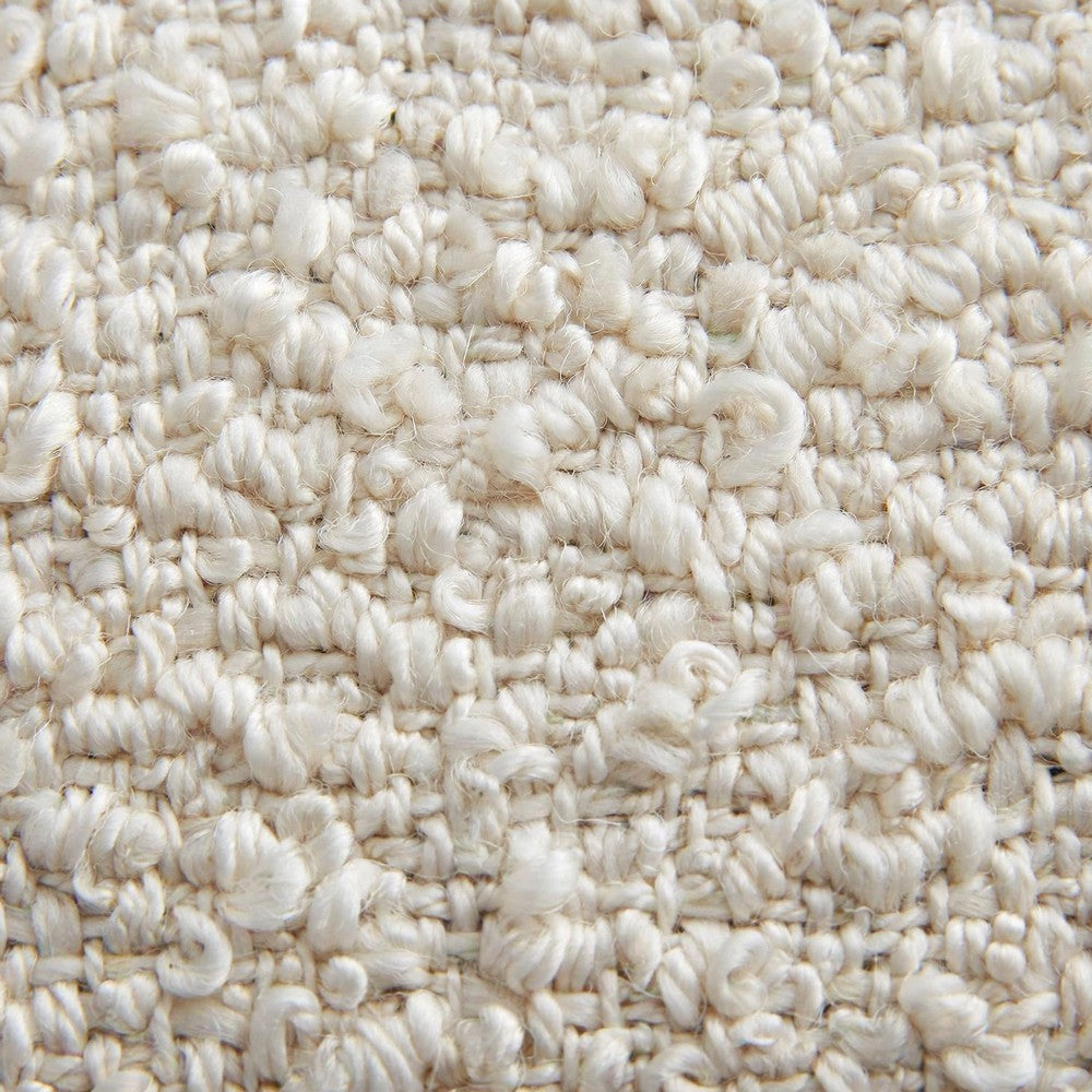 Woi Queen Bed | Foam Headboard | Metallic White Boucle-Chenille Upholstery