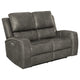 Joe Triple Power Reclining Loveseat | Gray Faux Leather | 62"
