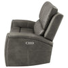 Joe Triple Power Reclining Loveseat | Gray Faux Leather | 62"