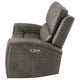 Joe Triple Power Reclining Loveseat | Gray Faux Leather | 62"