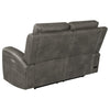 Joe Triple Power Reclining Loveseat | Gray Faux Leather | 62"