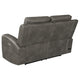 Joe Triple Power Reclining Loveseat | Gray Faux Leather | 62"