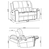 Joe Triple Power Reclining Loveseat | Gray Faux Leather | 62"