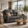 Joe Triple Power Reclining Loveseat | Gray Faux Leather | 62"