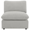 Biny Modular Sectional  Power Armless Recliner Chair | Light Gray Polyester