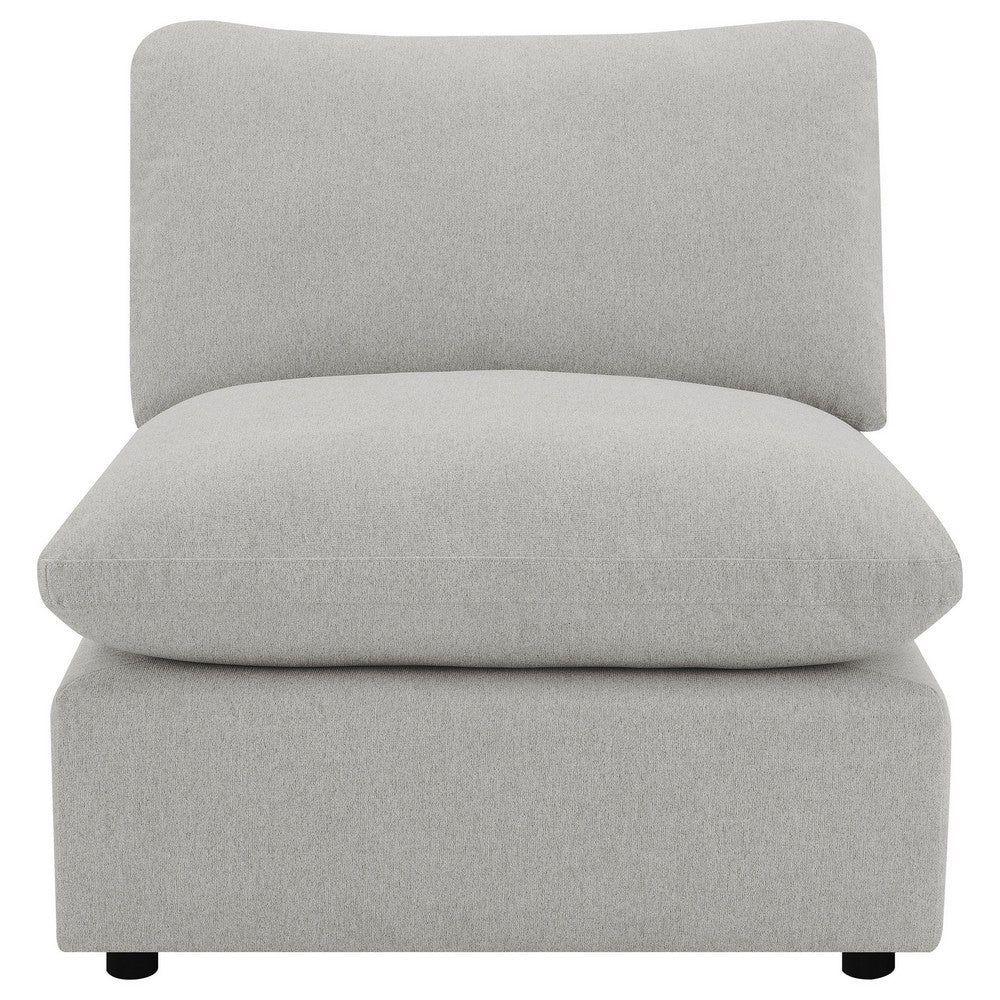 Biny Modular Sectional  Power Armless Recliner Chair | Light Gray Polyester