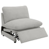 Biny Modular Sectional  Power Armless Recliner Chair | Light Gray Polyester