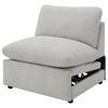 Biny Modular Sectional  Power Armless Recliner Chair | Light Gray Polyester