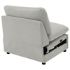 Biny Modular Sectional  Power Armless Recliner Chair | Light Gray Polyester