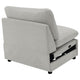 Biny Modular Sectional  Power Armless Recliner Chair | Light Gray Polyester