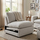 Biny Modular Sectional  Power Armless Recliner Chair | Light Gray Polyester
