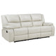 Mila Manual Motion Reclining Sofa | White Faux Leather Upholstery | 86"