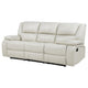 Mila Manual Motion Reclining Sofa | White Faux Leather Upholstery | 86"