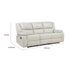 Mila Manual Motion Reclining Sofa | White Faux Leather Upholstery | 86"