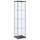 Byra Curio Cabinet | Cappuccino Brown | Chrome | 3 Glass Shelves | 64"